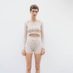 Zara Seamless Embroidered shorts